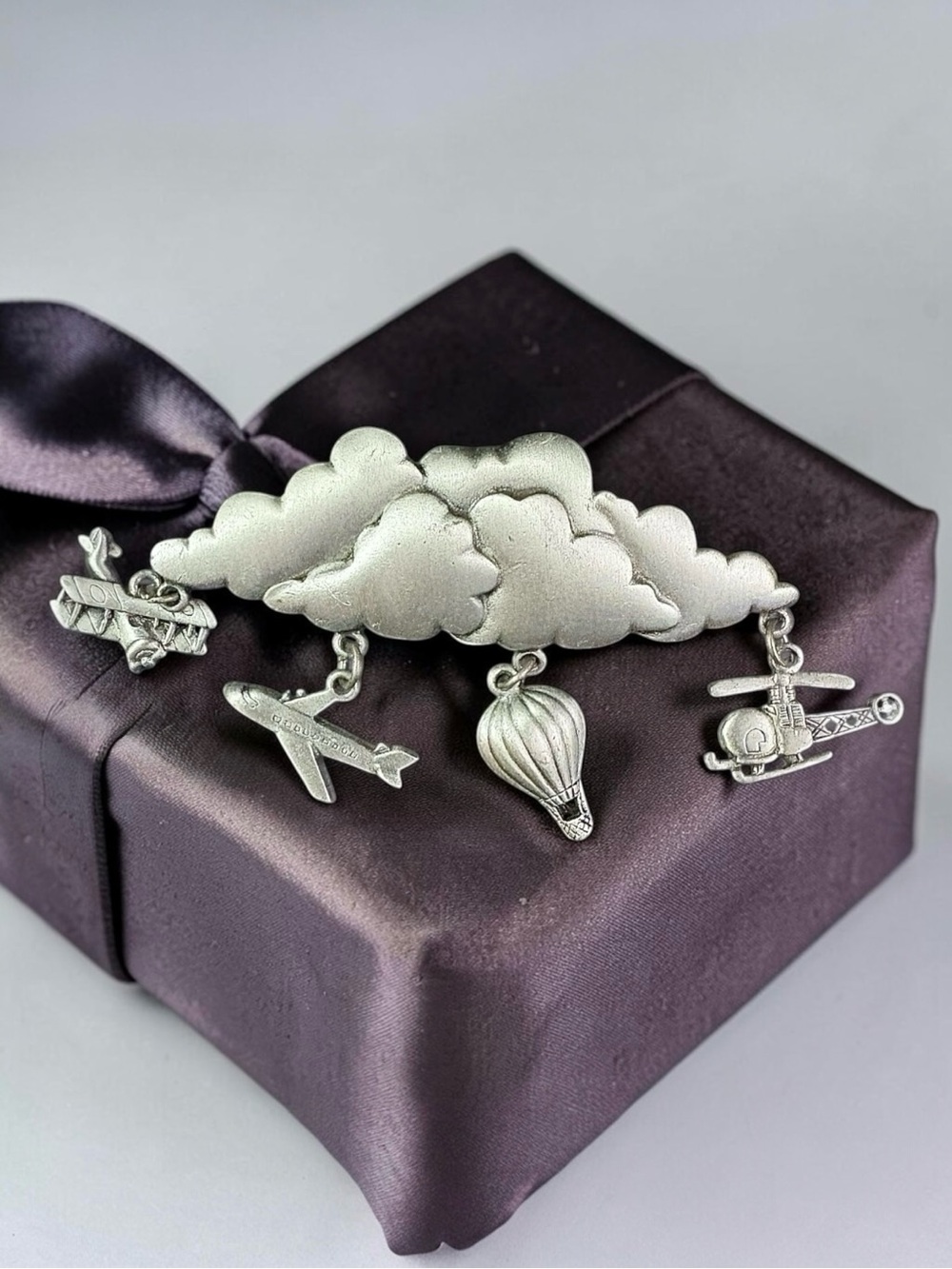 UNIQUE JJ Vintage Pewter Brooch - Aviation